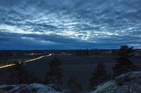 view of road lighting as twilight