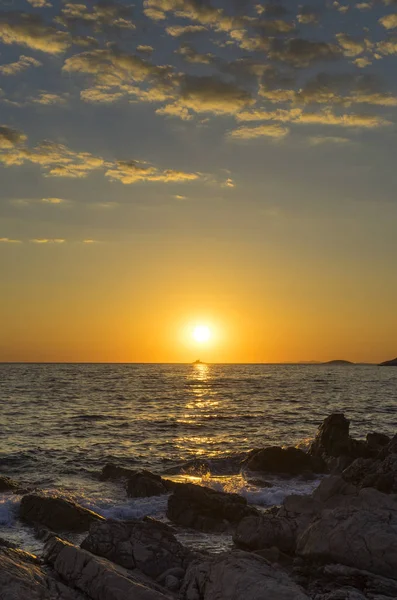 Adriyatik Denizi Hırvatistan, Europe, güzel gün batımı.