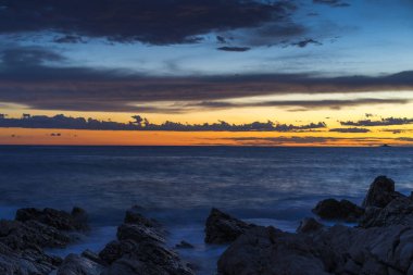 Adriyatik Denizi Hırvatistan, Europe, güzel gün batımı.