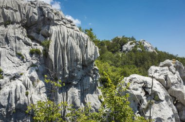 Paklenica Velebit Hırvatistan. Dalmaçya dağlarda güzel doğa ve manzara fotoğraf. 