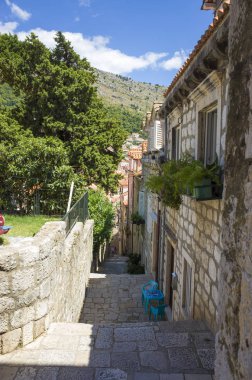 Sibenik Hırvatistan, 10 Eylül 2017, şehir, güzel sokak ve bina şehir güzel sonbahar günü