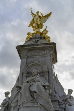Victoria Anıtı, Londra İngiltere, 16 Ekim 2017. Buckingham Sarayı, güzel sanat heykel dışında güzel altın heykel