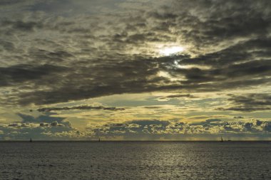 Adriyatik Denizi Hırvatistan, Europe, güzel gün batımı.