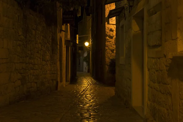 Schöne Altstadt Bei Nacht Trogir Kroatien — Stockfoto