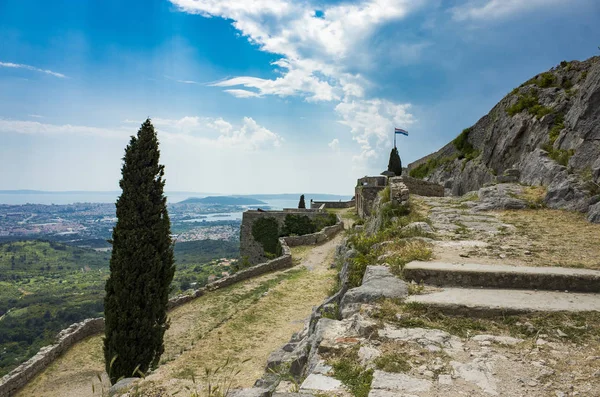 Fortaleza Klis Las Afueras Ciudad Split Dalmacia Croacia Hermosas Ruinas — Foto de Stock