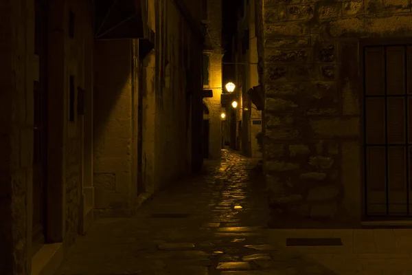 Beautiful old city at night. Trogir, Croatia