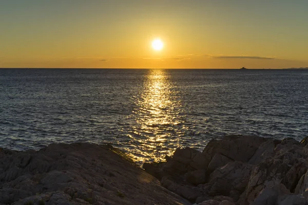 Adriyatik Denizi Hırvatistan, Europe, güzel gün batımı.