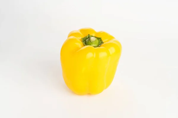 Gele Smakelijke Biologische Paprika Witte Achtergrond Details Van Nice Goed — Stockfoto