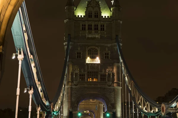 London Nagy Nagy Britanniában Október 2017 Részletek Gyönyörű Tower Bridge — Stock Fotó