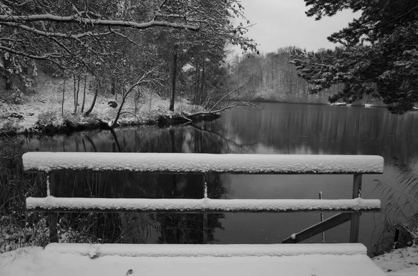Schöne Natur Und Landschaft Foto Vom Wintertag Schweden Skandinavien Europa — Stockfoto
