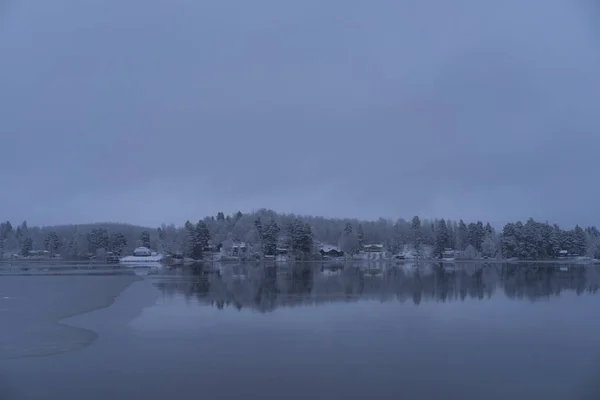 Belle Nature Paysage Photo Soirée Crépuscule Bleu Katrineholm Suède Scandinavie — Photo