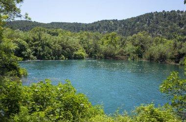 Milli Park Krka Hırvatistan Avrupa. Güzel güneşli yaz gün. 