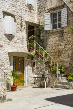 Old City Trogir, Croatia.Nice yaz günü şehirde sıcak.