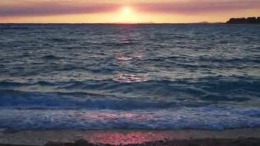 Adriyatik Denizi Hırvatistan, Europe, güzel gün batımı.