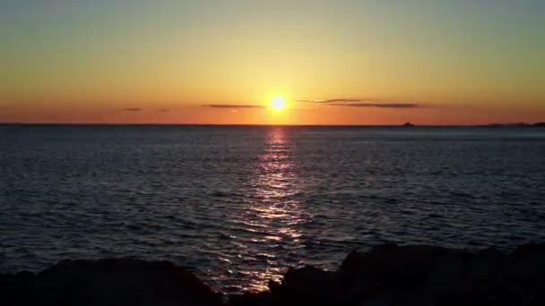 Belo Pôr Sol Mar Adriático Croácia Europa — Vídeo de Stock