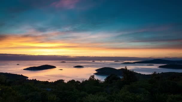 Prachtige Zonsondergang Adriatische Zee Kroatië Europa — Stockvideo