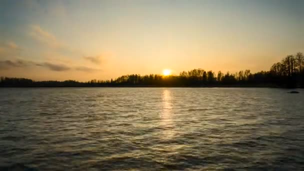 Wieczór Pięknej Przyrody Nad Jeziorem Europie Skandynawia Szwecja — Wideo stockowe