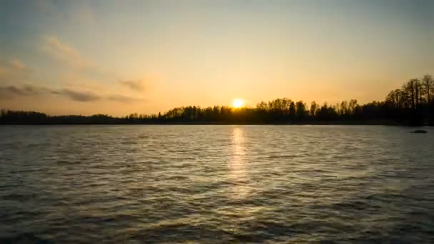 Schöner Naturabend See Schweden Skandinavien Europa — Stockvideo