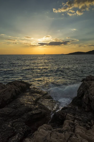 Wunderschöne Landschaft Und Natur Foto Des Sonnenuntergangs Der Adria Kroatien — Stockfoto