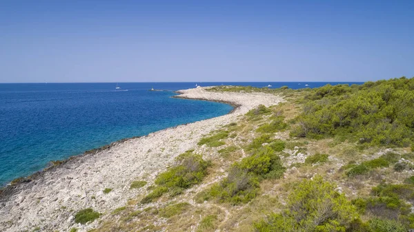 Mooie Luchtfoto Van Razanj Dalmatië Kroatië Europa Mooie Natuur Landschap — Stockfoto