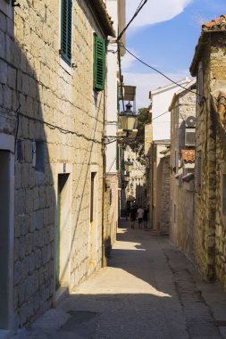 Split, Hırvatistan, 17 Ağustos 2018, güzel güneşli bir günde eski şehir, Nice açık havada Dalmaçya popüler turistik kentin.