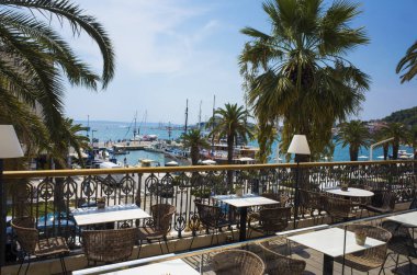 Split, Hırvatistan, 17 Ağustos 2018, güzel güneşli bir günde eski şehir, Nice açık havada Dalmaçya popüler turistik kentin.