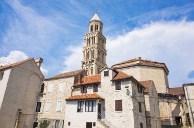 Split, Hırvatistan, 17 Ağustos 2018, güzel güneşli bir günde eski şehir, Nice açık havada Dalmaçya popüler turistik kentin.