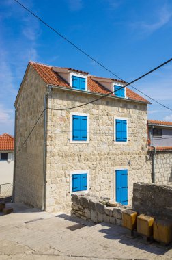 Split, Hırvatistan, 17 Ağustos 2018, güzel güneşli bir günde eski şehir, Nice açık havada Dalmaçya popüler turistik kentin.