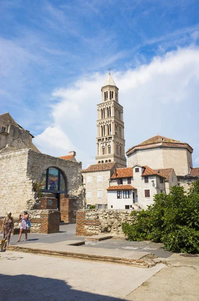 Split Croacia Agosto 2018 Hermoso Día Soleado Casco Antiguo Niza — Foto de Stock