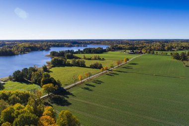 doğa manzara sonbahar sezonu havadan görünümü