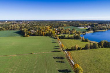 doğa manzara sonbahar sezonu havadan görünümü