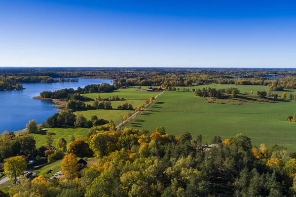 doğa manzara sonbahar sezonu havadan görünümü