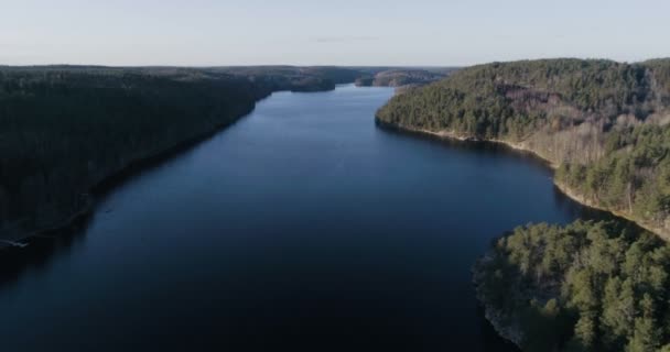 Vista Aérea Del Paisaje Con Lagos Islas Durante Día — Vídeos de Stock