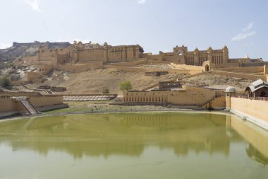 Jaipur, Hindistan 'da Amber Fort Construction 'ın görünümü