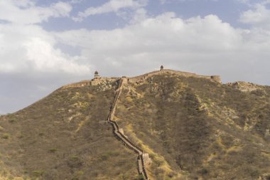 Jaipur, Hindistan 'da Amber Fort Construction 'ın görünümü