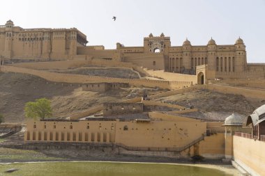 Jaipur, Hindistan 'da Amber Fort Construction 'ın görünümü