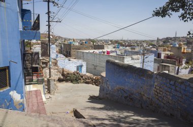 geleneksel mimarisi manzaralı mavi şehir Jodhpur, Hindistan