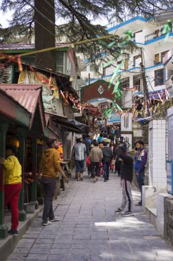 Dharmsala, Himachal Pradesh / India - 03 18 2019, Himalaya dağlarındaki ruhani şehir