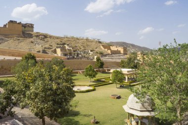 Jaipur, Hindistan 'da Amber Fort Construction 'ın görünümü