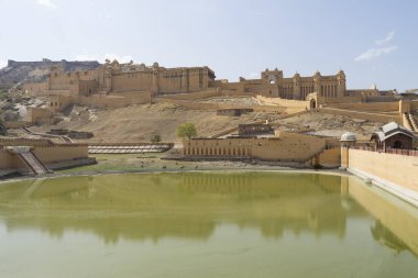 Jaipur, Hindistan 'da Amber Fort Construction 'ın görünümü