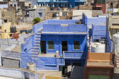 geleneksel mimarisi manzaralı mavi şehir Jodhpur, Hindistan