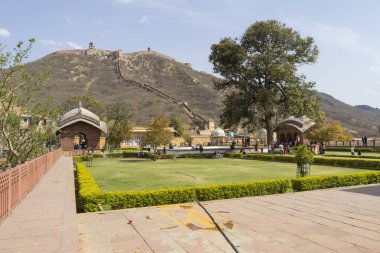 Jaipur, Hindistan 'da Amber Fort Construction 'ın görünümü