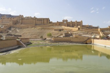 Jaipur, Hindistan 'da Amber Fort Construction 'ın görünümü
