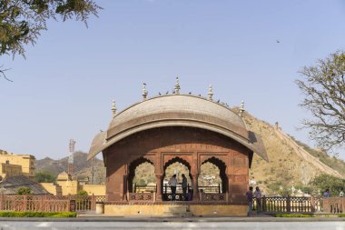 Jaipur, Hindistan 'da Amber Fort Construction 'ın görünümü