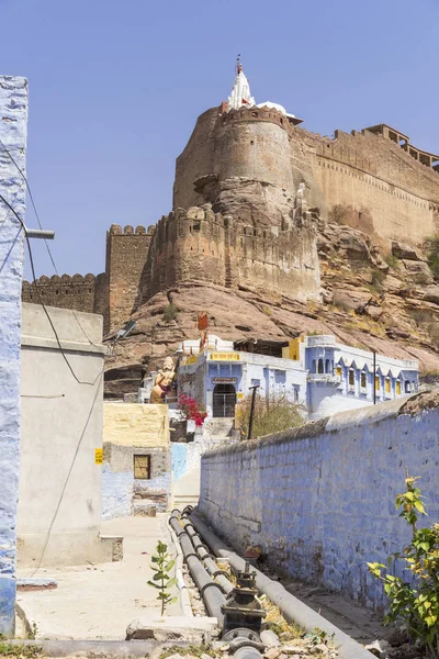 Mehrangarh 堡和蓝色城市在布尔 — 图库照片