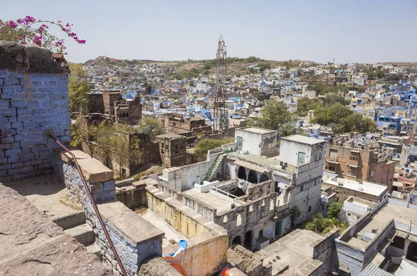 Ansicht Der Traditionellen Architektur Der Blauen Stadt Jodhpur Indien — Stockfoto