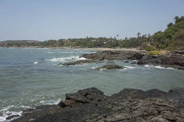 Mer Avec Littoral Rocheux Jour — Photo