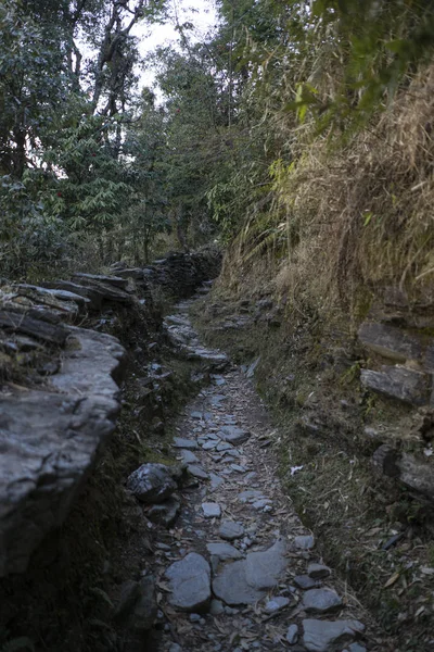 Vacker Utsikt Över Bergen Molnigt Himmel Bakgrund — Stockfoto