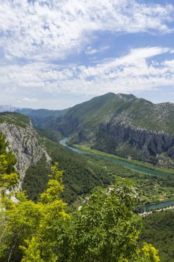 gündüz dağların içinden akan nehir görünümü 