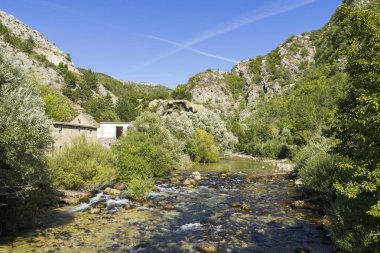 Amazing view of rocky river in the mountains